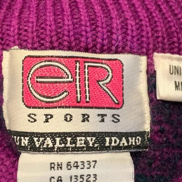 EIR‎ Vintage Vintage Boiled Wool Geometric Crew Neck Long Sleeve Sweater Size M - Picture 8 of 13